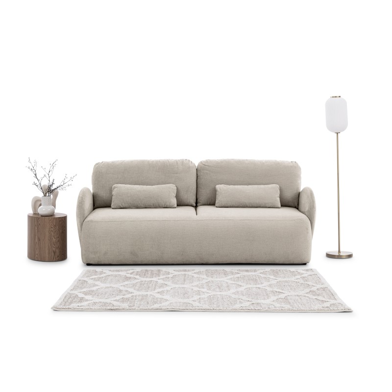 Kanapa z funkcją spania Dinel - beżowy szenil