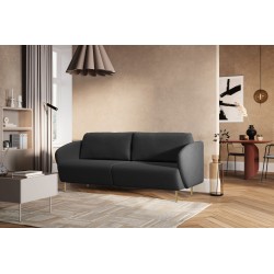 Kanapa z funkcją spania Naolia - czarna plecionka Magni 206.16 / złote nóżki