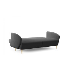 Kanapa z funkcją spania Naolia - czarna plecionka Magni 206.16 / złote nóżki