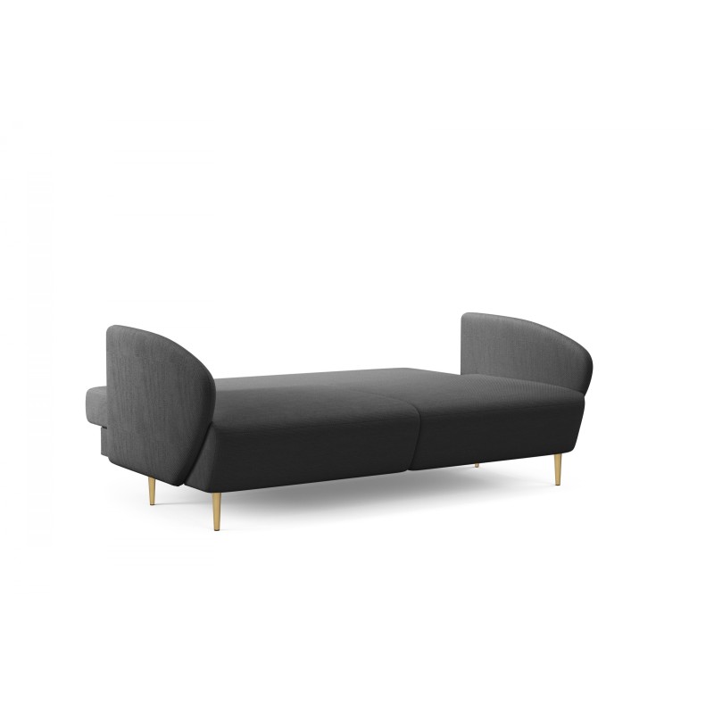 Kanapa z funkcją spania Naolia - czarna plecionka Magni 206.16 / złote nóżki