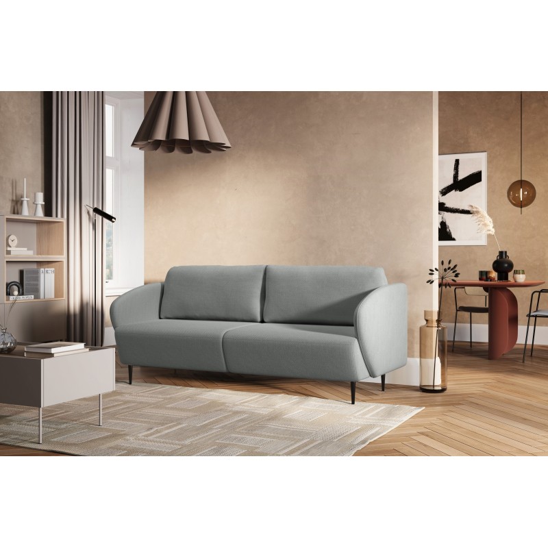 Kanapa z funkcją spania Naolia - popielata plecionka Magni 206.12 / czarne nóżki Kanapa z funkcją spania Naolia - popielata plecionka Magni 206.12 / czarne nóżki