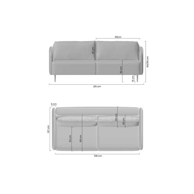 Kanapa z funkcją spania Naolia - popielata plecionka Magni 206.12 / czarne nóżki Kanapa z funkcją spania Naolia - popielata plecionka Magni 206.12 / czarne nóżki