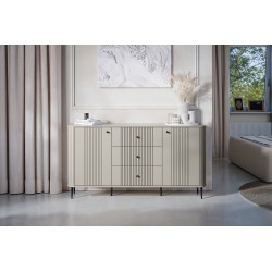 Komoda z szufladami Vesper 160 cm - kaszmir / czarne nogi Komoda z szufladami Vesper 160 cm - kaszmir / czarne nogi