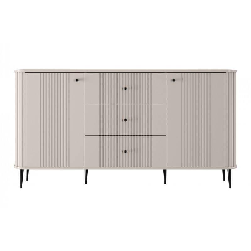 Komoda z szufladami Vesper 160 cm - kaszmir / czarne nogi Komoda z szufladami Vesper 160 cm - kaszmir / czarne nogi