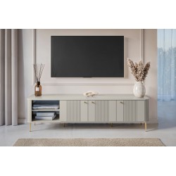 Szafka RTV Vesper 3D 187 cm - kaszmir / złote nogi Szafka RTV Vesper 3D 187 cm - kaszmir / złote nogi