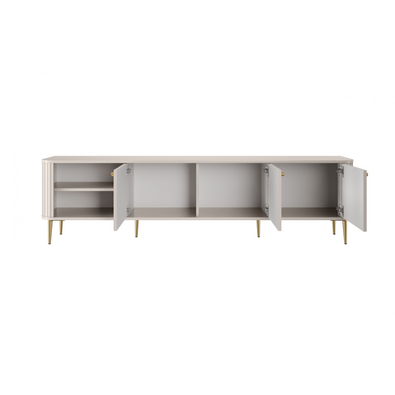 Szafka RTV Vesper 3D 187 cm - kaszmir / złote nogi Szafka RTV Vesper 3D 187 cm - kaszmir / złote nogi