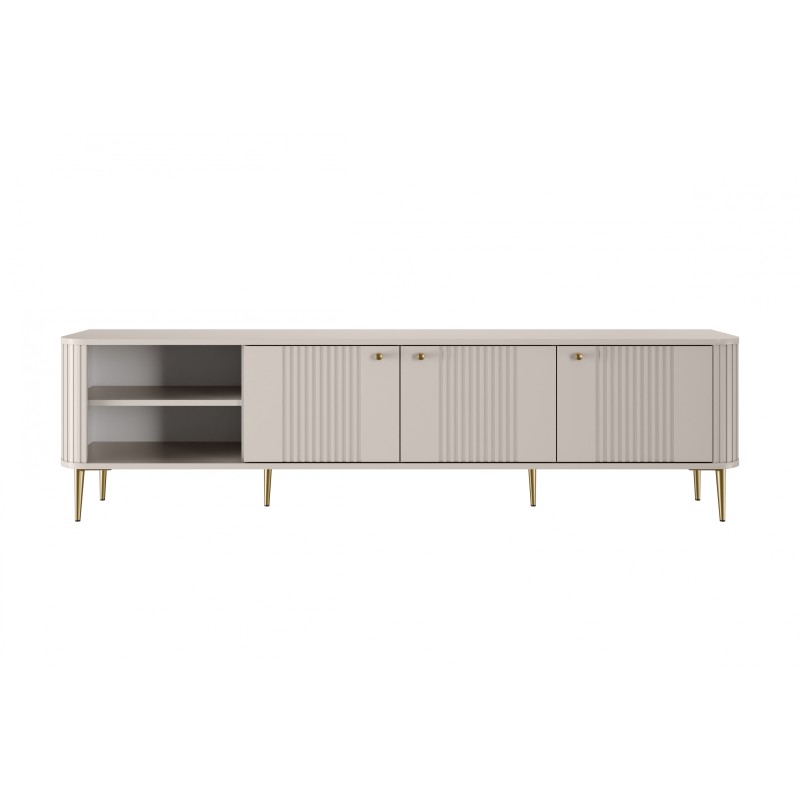 Szafka RTV Vesper 3D 187 cm - kaszmir / złote nogi Szafka RTV Vesper 3D 187 cm - kaszmir / złote nogi