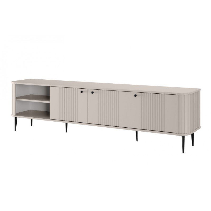 Szafka RTV Vesper 3D 187 cm - kaszmir / czarne nogi