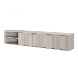 Szafka RTV wisząca Vesper 3D - kaszmir/złote uchwyty