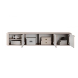 Szafka RTV wisząca Vesper 3D 187 cm - kaszmir / złote uchwyty Szafka RTV wisząca Vesper 3D 187 cm - kaszmir / złote uchwyty