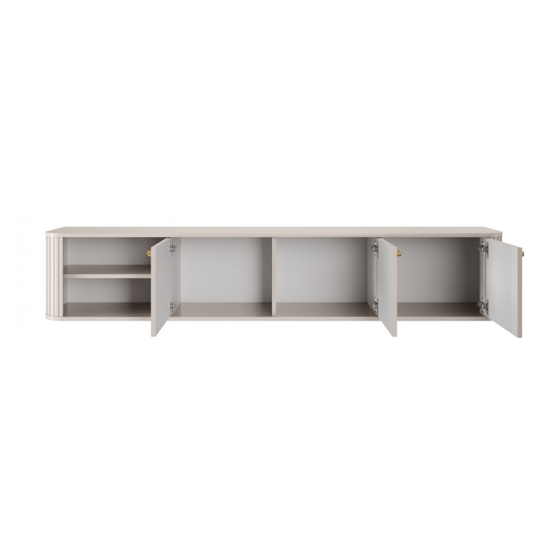 Szafka RTV wisząca Vesper 3D 187 cm - kaszmir / złote uchwyty Szafka RTV wisząca Vesper 3D 187 cm - kaszmir / złote uchwyty
