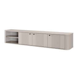 Szafka RTV wisząca Vesper 3D 187 cm - kaszmir/czarne uchwyty