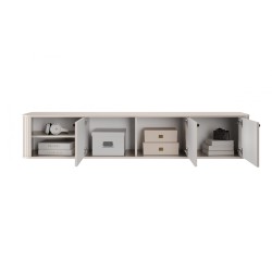 Szafka RTV wisząca Vesper 3D 187 cm - kaszmir/czarne uchwyty Szafka RTV wisząca Vesper 3D 187 cm - kaszmir/czarne uchwyty