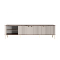 Szafka RTV Vesper 3D 187 cm - kaszmir / orzech / złote nogi Szafka RTV Vesper 3D 187 cm - kaszmir / orzech / złote nogi