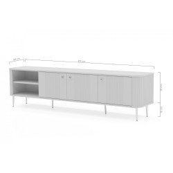 Szafka RTV Vesper 3D 187 cm - czarny / złote nogi Szafka RTV Vesper 3D 187 cm - czarny / złote nogi
