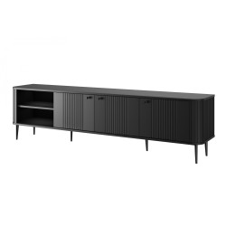 Szafka RTV Vesper 3D 187 cm - czarna elegancja
