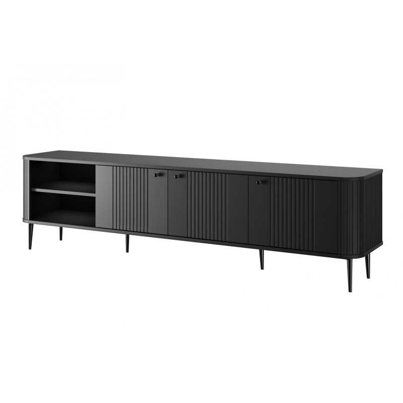 Szafka RTV Vesper 3D 187 cm - czarna elegancja