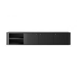 Szafka RTV Vesper 3D wisząca 187 cm - czarny/złote uchwyty Szafka RTV Vesper 3D wisząca 187 cm - czarny/złote uchwyty