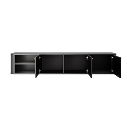Szafka RTV Vesper 3D wisząca 187 cm - czarny/złote uchwyty Szafka RTV Vesper 3D wisząca 187 cm - czarny/złote uchwyty