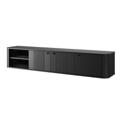 Szafka RTV wisząca Vesper 187 cm - czarna elegancja