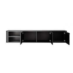 Szafka RTV wisząca Vesper 187 cm - czarna elegancja Szafka RTV wisząca Vesper 187 cm - czarna elegancja
