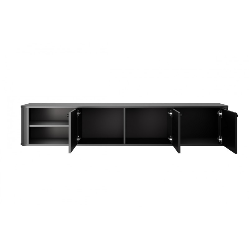 Szafka RTV wisząca Vesper 187 cm - czarna elegancja Szafka RTV wisząca Vesper 187 cm - czarna elegancja