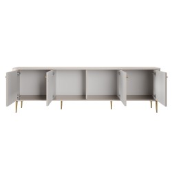 Szafka RTV Vesper 4D 187 cm - kaszmir / złote nogi Szafka RTV Vesper 4D 187 cm - kaszmir / złote nogi