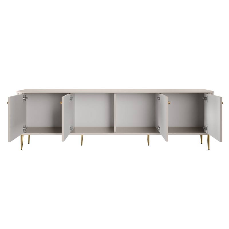Szafka RTV Vesper 4D 187 cm - kaszmir / złote nogi Szafka RTV Vesper 4D 187 cm - kaszmir / złote nogi