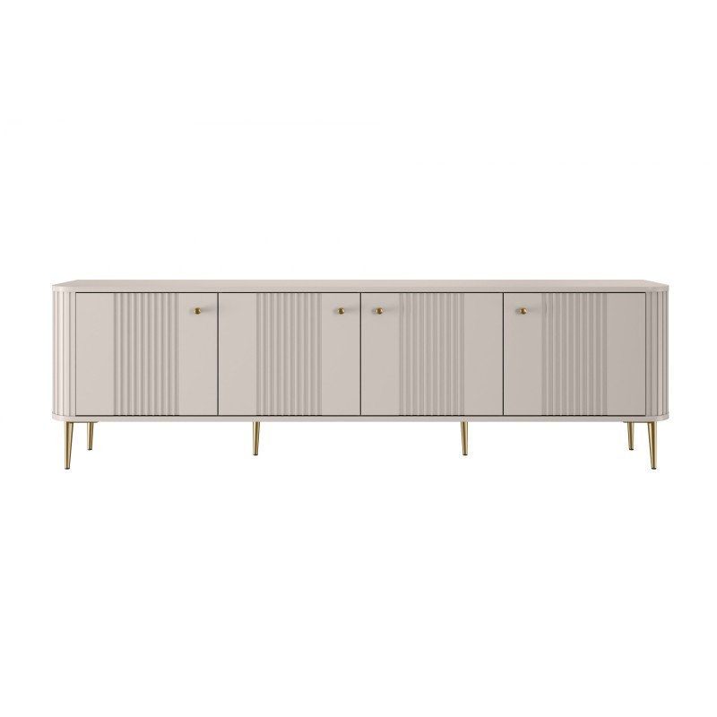Szafka RTV Vesper 4D 187 cm - kaszmir / złote nogi Szafka RTV Vesper 4D 187 cm - kaszmir / złote nogi