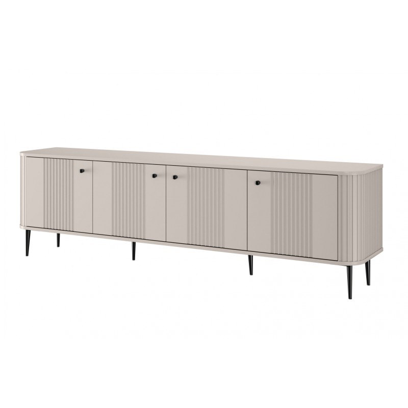 Szafka RTV Vesper 4D 187 cm - kaszmir / czarne nogi Szafka RTV Vesper 4D 187 cm - kaszmir / czarne nogi