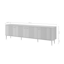 Szafka RTV Vesper 4D 187 cm - kaszmir / czarne nogi Szafka RTV Vesper 4D 187 cm - kaszmir / czarne nogi