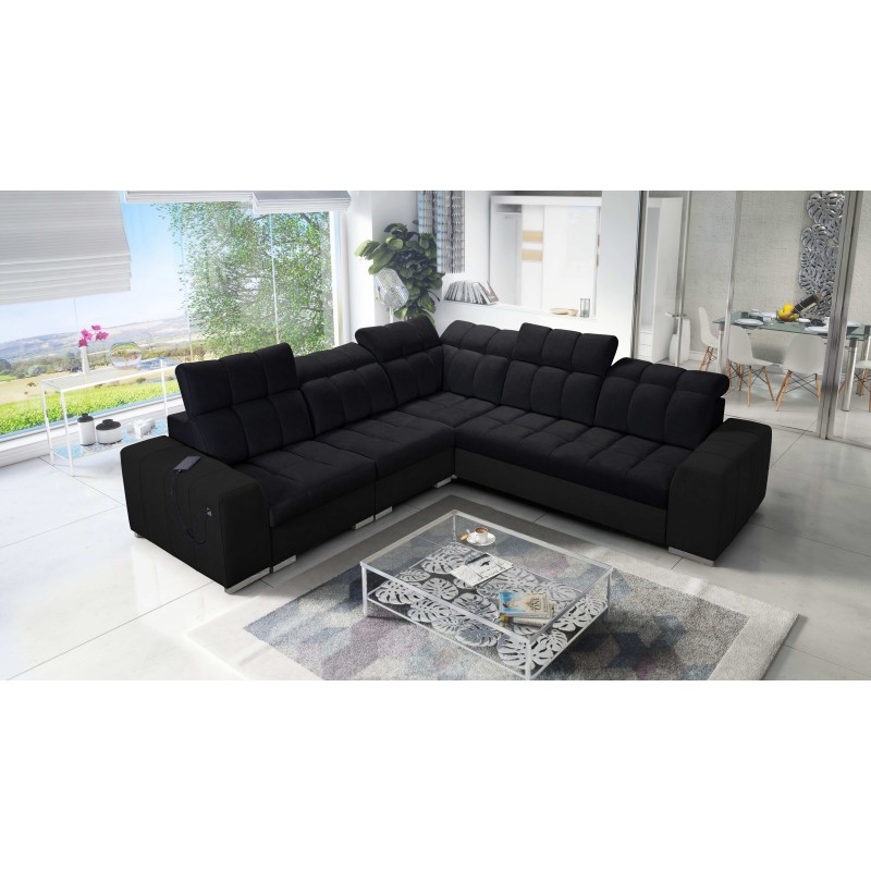 Prisma III corner sofa with sleeping function and USB port – comfort and style in one piece of furniture Prisma III corner sofa with sleeping function and USB port – comfort and style in one piece of furniture