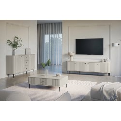 Szafka RTV Vesper 4D 187 cm - kaszmir / czarne nogi Szafka RTV Vesper 4D 187 cm - kaszmir / czarne nogi