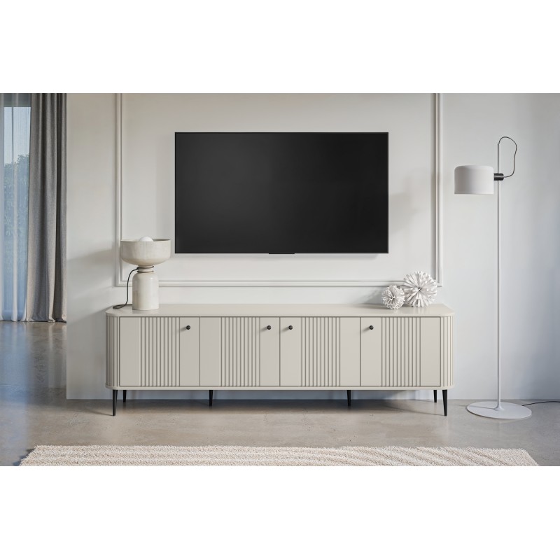 Szafka RTV Vesper 4D 187 cm - kaszmir / czarne nogi Szafka RTV Vesper 4D 187 cm - kaszmir / czarne nogi