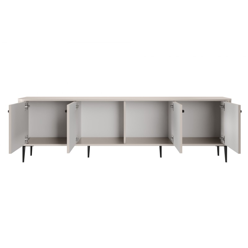 Szafka RTV Vesper 4D 187 cm - kaszmir / czarne nogi Szafka RTV Vesper 4D 187 cm - kaszmir / czarne nogi