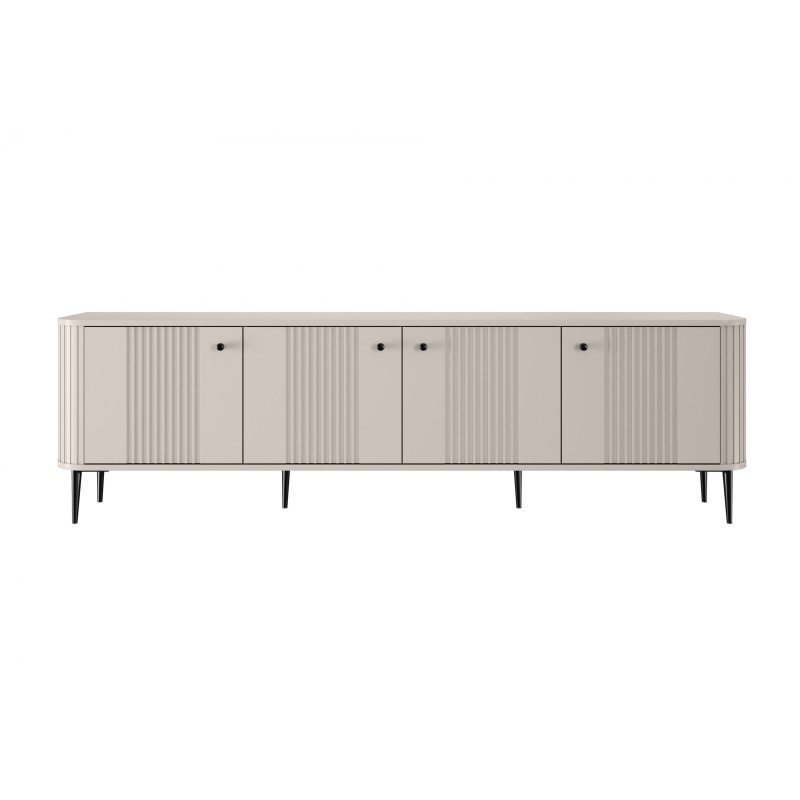 Szafka RTV Vesper 4D 187 cm - kaszmir / czarne nogi Szafka RTV Vesper 4D 187 cm - kaszmir / czarne nogi