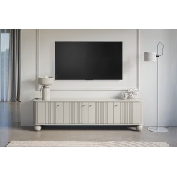 Szafka RTV Vesper 4D 187 cm - kaszmir / złote uchwyty / nogi kule Szafka RTV Vesper 4D 187 cm - kaszmir / złote uchwyty / nogi kule
