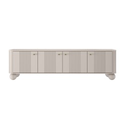 Szafka RTV Vesper 4D 187 cm - kaszmir / złote uchwyty / nogi kule Szafka RTV Vesper 4D 187 cm - kaszmir / złote uchwyty / nogi kule