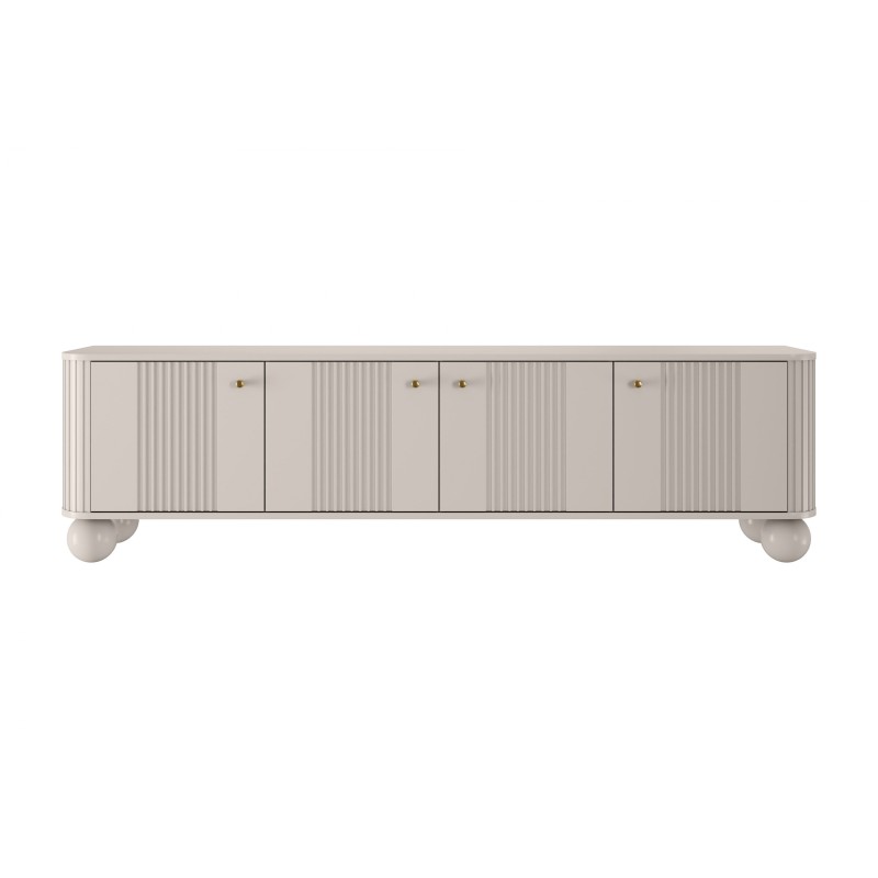 Szafka RTV Vesper 4D 187 cm - kaszmir / złote uchwyty / nogi kule Szafka RTV Vesper 4D 187 cm - kaszmir / złote uchwyty / nogi kule