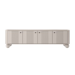 Szafka RTV Vesper 4D 187 cm - kaszmir / czarne uchwyty / nogi kule Szafka RTV Vesper 4D 187 cm - kaszmir / czarne uchwyty / nogi kule