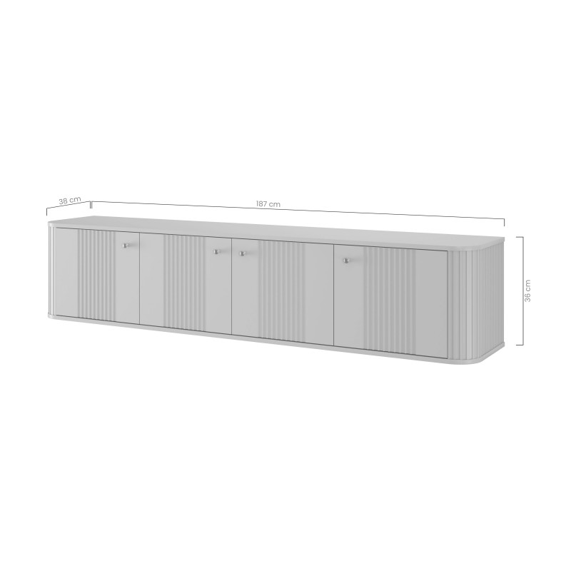 Szafka RTV wisząca Vesper 4D - kaszmir/złote uchwyty Szafka RTV wisząca Vesper 4D - kaszmir/złote uchwyty