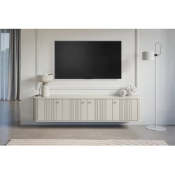 Szafka RTV wisząca Vesper 4D - kaszmir/złote uchwyty Szafka RTV wisząca Vesper 4D - kaszmir/złote uchwyty