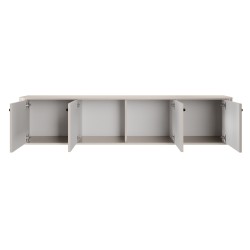 Szafka RTV wisząca Vesper 4D 187 cm - kaszmir / czarne uchwyty Szafka RTV wisząca Vesper 4D 187 cm - kaszmir / czarne uchwyty