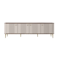 Szafka RTV Vesper 4D 187 cm - kaszmir / orzech / złote nogi Szafka RTV Vesper 4D 187 cm - kaszmir / orzech / złote nogi