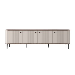 Szafka RTV Vesper 4D 187 cm - kaszmir / orzech / czarne nogi Szafka RTV Vesper 4D 187 cm - kaszmir / orzech / czarne nogi