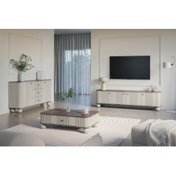 Szafka RTV Vesper 4D - kaszmir / orzech Szafka RTV Vesper 4D - kaszmir / orzech