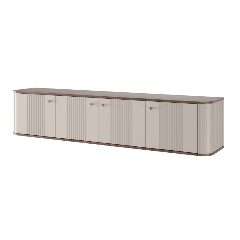 Szafka RTV wisząca Vesper 4D - kaszmir/orzech Szafka RTV wisząca Vesper 4D - kaszmir/orzech