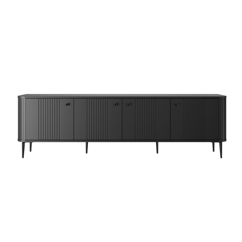 Szafka RTV Vesper 4D 187 cm - czarna elegancja do salonu Szafka RTV Vesper 4D 187 cm - czarna elegancja do salonu