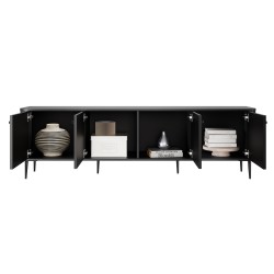 Szafka RTV Vesper 4D 187 cm - czarna elegancja do salonu Szafka RTV Vesper 4D 187 cm - czarna elegancja do salonu