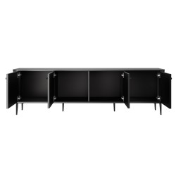 Szafka RTV Vesper 4D 187 cm - czarna elegancja do salonu Szafka RTV Vesper 4D 187 cm - czarna elegancja do salonu